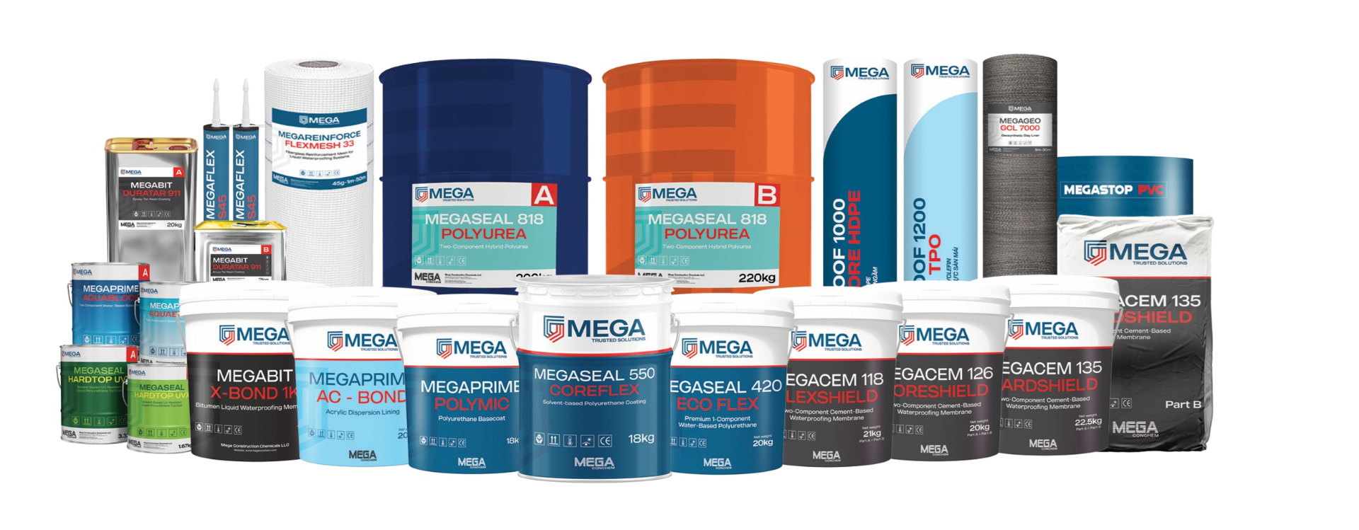 Dàn sản phẩm MEGA: MegaSeal, MegaBit, MegaCem, MegaPrime và phụ kiện